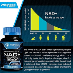 Liposomal NAD Capsules  + Resveratrol 1500mg - 90 Capsules Liposomal NAD Capsules  + Resveratrol 1500mg - 90 Capsules