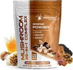 Organic 25-in-1 Mushroom Powder 2000mg Per Serving – 120 Servings Organic 25-in-1 Mushroom Powder 2000mg Per Serving – 120 Servings