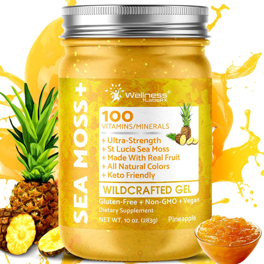 Organic Wildcrafted Sea Moss Gel All Natural Pineapple Flavor – 10 oz