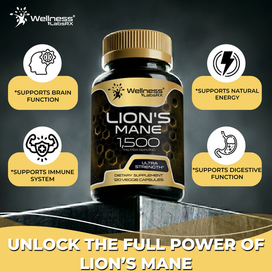 Lion's Mane Capsules, Mushroom Supplement for Focus and Immune - 120 Count