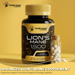 Lion's Mane Capsules, Mushroom Supplement for Focus and Immune - 120 Count