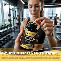 Lion's Mane Capsules, Mushroom Supplement for Focus and Immune - 120 Count