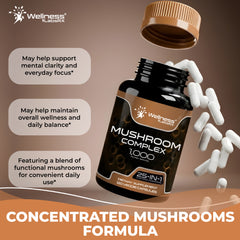 Organic Mushroom Complex Supplement Capsules - 120 Count