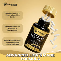 Lion's Mane Capsules, Mushroom Supplement for Focus and Immune - 120 Count