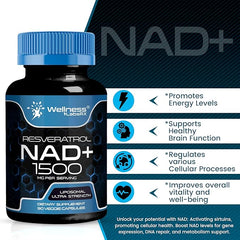 Liposomal NAD + Resveratrol 1500mg – 90 Capsules