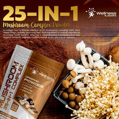 Organic 25-in-1 Mushroom Powder 2000mg Per Serving – 120 Servings