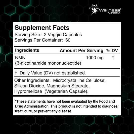NMN Supplement for Men and Women to Support Cellular Health and Longevity - 120 Count