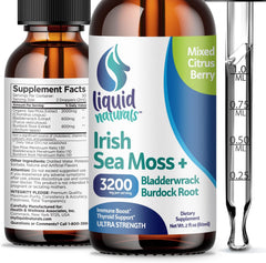 Sea Moss + Bladderwrack + Burdock Drops 3200mg - Mixed Berry Flavor – 2 oz