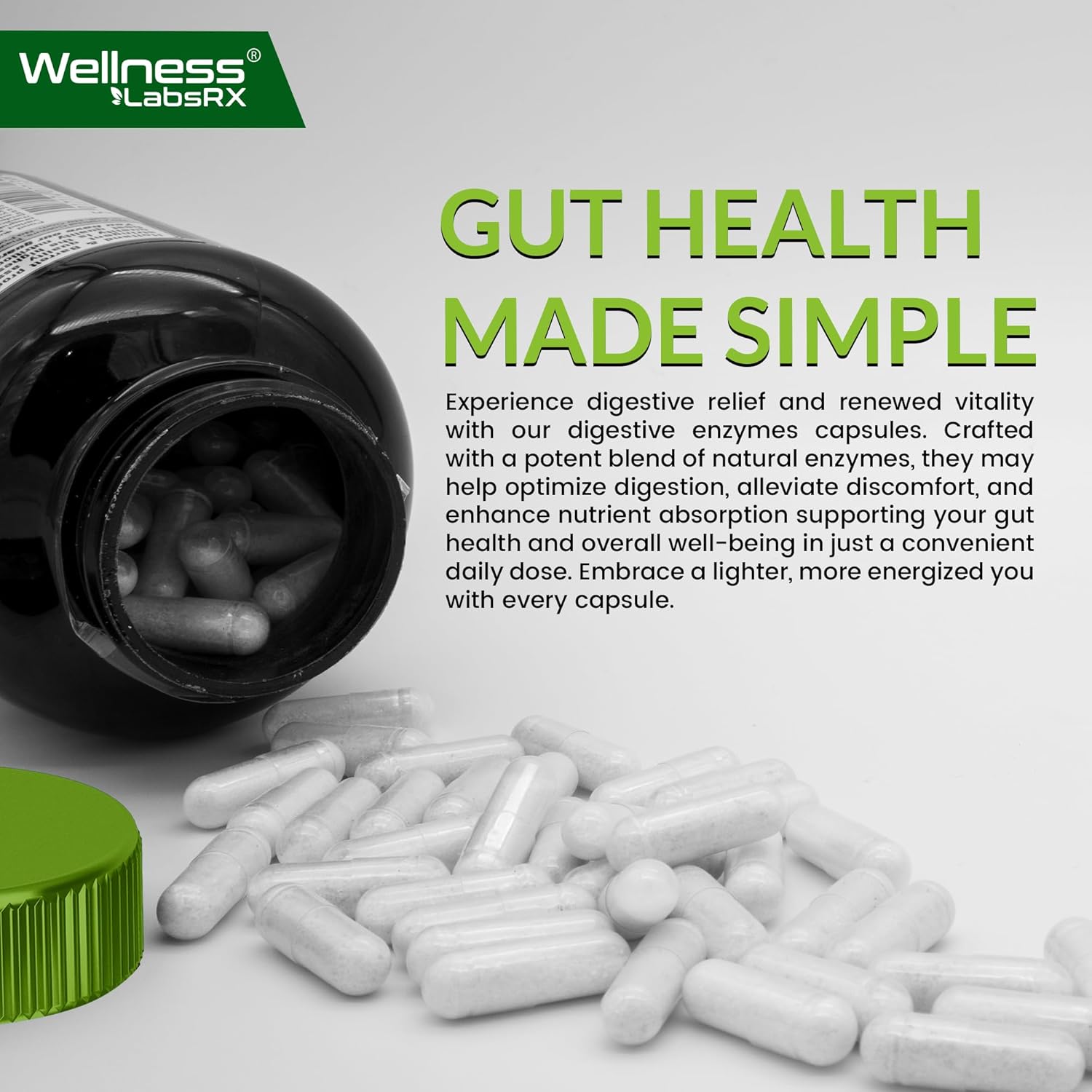 thumbnail image 2 of MENXI Digestive Enzymes With Prebiotic & Probiotics – 120 Capsules, Gas & Bloating Relief, Vegan 2 of 3
