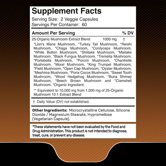 Mushroom Complex Supplement Facts