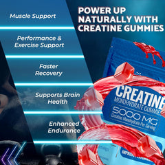Creatine Gummies 5000mg for Men and Women - 30 Servings