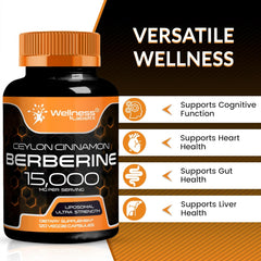 Liposomal Berberine + Ceylon Cinnamon 15,000mg – 120 Capsules