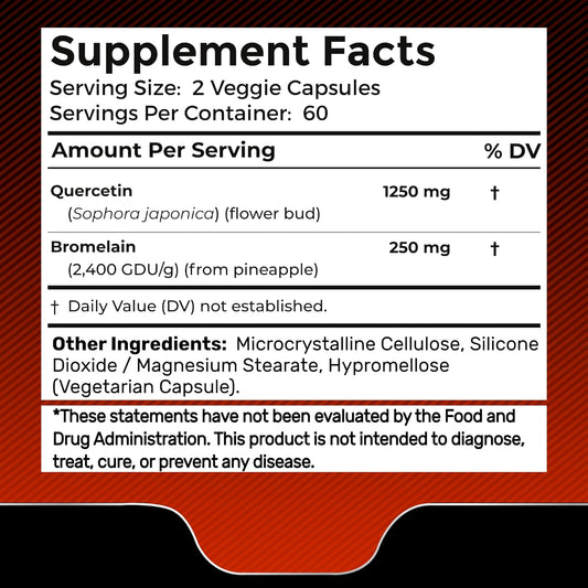 Liposomal Quercetin with Bromelain Supplement Facts