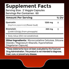 Liposomal Quercetin + Bromelain 1500mg – Ultra Strength – 120 Capsules