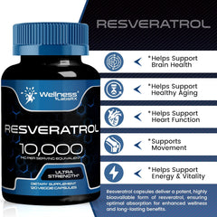 Resveratrol 1000mg Organic Capsules - 120 Count - Japanese Knotweed Extract