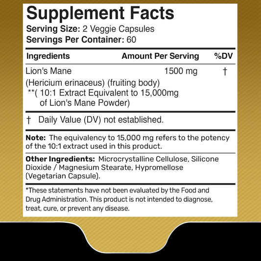 Lion's Mane Supplement Facts