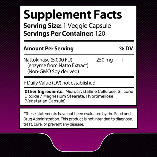 5000 FU Liposomal Nattokinase – 120 Capsules