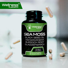 Irish Sea Moss Capsules, 17-in-1, Seamoss with Black Seed Oil and Ashwagandha, 120 Count