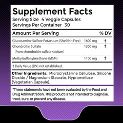 Glucosamine Chondroitin MSM, Joint Support, Back Pain, Knee Pain - Triple Strength