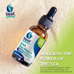 Irish Sea Moss Drops, Bladderwrack and Burdock 1600mg - Mixed Berry Flavor – 2 oz