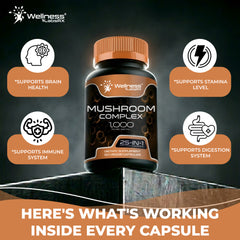 Organic Mushroom Complex Supplement Capsules - 120 Count