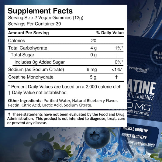 Creatine Gummies 5000mg for Men and Women - 30 Servings