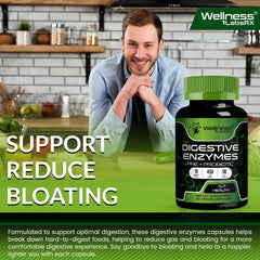 Digestive Enzymes, Prebiotics and Probiotics Supplement Capsules - 120 Count