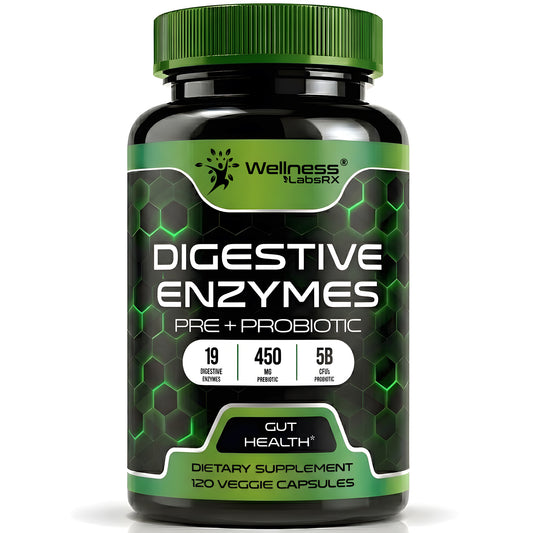 Digestive Enzymes with Prebiotics and Probiotics Supplement Capsules - 120 Count
