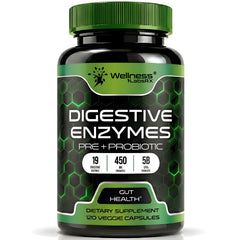 Digestive Enzymes with Prebiotics and Probiotics Supplement Capsules - 120 Count