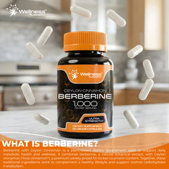 Berberine Supplement with Ceylon Cinnamon Capsules 1,000mg – 60 Capsules
