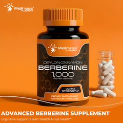 Berberine Supplement with Ceylon Cinnamon Capsules 1,000mg – 60 Capsules