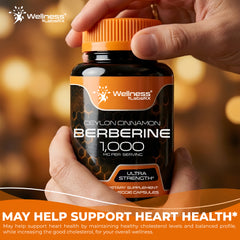 Berberine Supplement with Ceylon Cinnamon Capsules 1,000mg – 60 Capsules