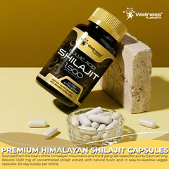 Liposomal Shilajit Capsules + Fulvic Acid 1,500mg