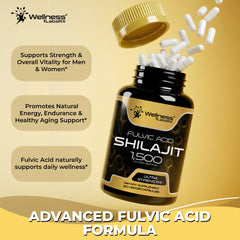 Liposomal Shilajit Capsules + Fulvic Acid 1,500mg
