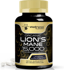 Lions Mane Supplement Capsules, Mushroom Supplement for Focus and Immune - 120 Count