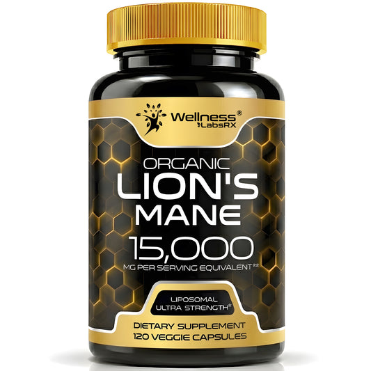 Lion's Mane Capsules, Mushroom Supplement for Focus and Immune - 120 Count