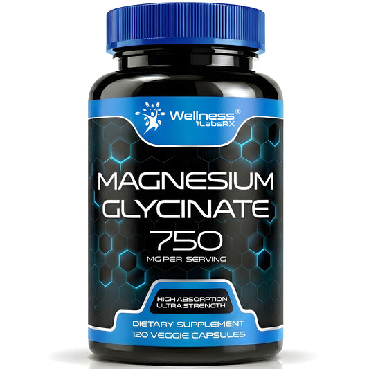 Magnesium Glycinate Capsules, Pure Complex, High Absorption Supplement - 120 Count