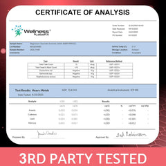 Certificate of Analysis - Wellness Magnesium Glycinate Gummies