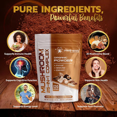 Organic 25-in-1 Mushroom Powder 2000mg Per Serving – 120 Servings