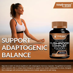 Organic Mushroom Supplement Capsules, Mushroom Complex Blend - 120 Count