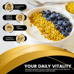 Organic Bee Pollen 5g Per Serving – 90 Servings – 1 Lbs.