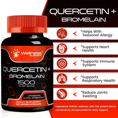 Liposomal Quercetin + Bromelain 1500mg – Ultra Strength – 120 Capsules