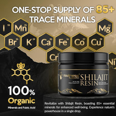 Pure Himalayan Organic Shilajit Resin 500mg Per Serving - 80% Fulvic Acid – 2 oz