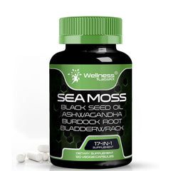 Irish Sea Moss Capsules, 17-in-1, Seamoss with Black Seed Oil and Ashwagandha, 120 Count