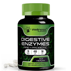 Digestive Enzymes, Prebiotics and Probiotics Supplement Capsules - 120 Count