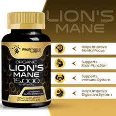 Organic Liposomal Lion’s Mane 15,000mg Ultra Strength – 120 Capsules