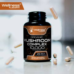 Organic Mushroom Supplement Capsules, Mushroom Complex Blend - 120 Count