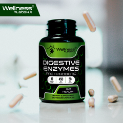 Digestive Enzymes, Prebiotics and Probiotics Supplement Capsules - 120 Count