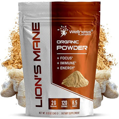 Lions Mane Powder, Natural Formula for Memory and Focus, Immune Health - 120 Servings