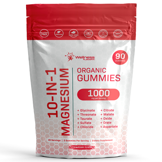 Magnesium 10-IN-1, 1000mg – Strawberry Flavor – 90 Gummies
